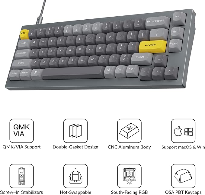 Keychron Q2 Wired Custom Mechanical Keyboard, QMK/VIA Programmable Macro - Image 8