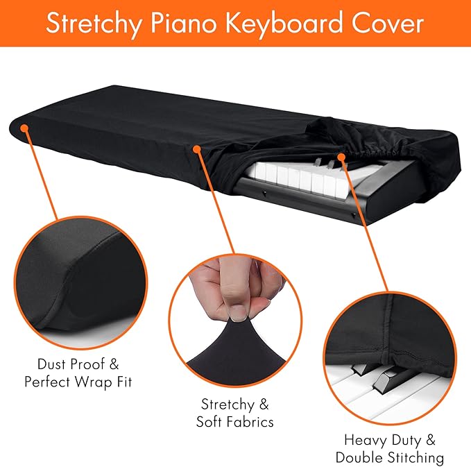 76 Keys Piano Keyboard Cover, Stretchy Music Dirt Proof Electronic Keyboard - Image 4