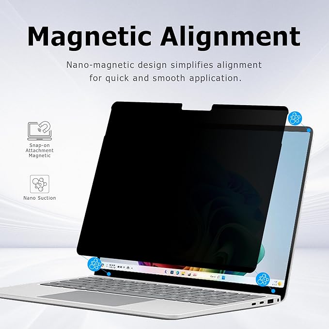 Megoo Privacy Screen for Surface Laptop 13 inch, Magnetic Anti-Spy Film - Image 4