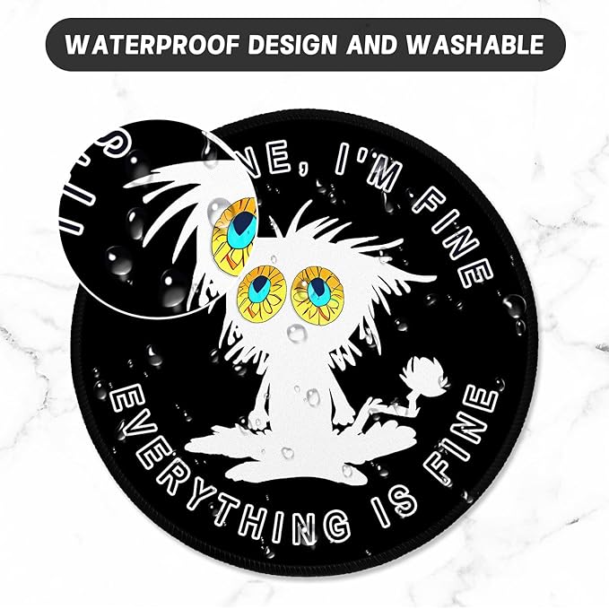 ITNRSIIET Round Mouse Pad with Stitched Edge Premium-Textured Waterproof - Image 5