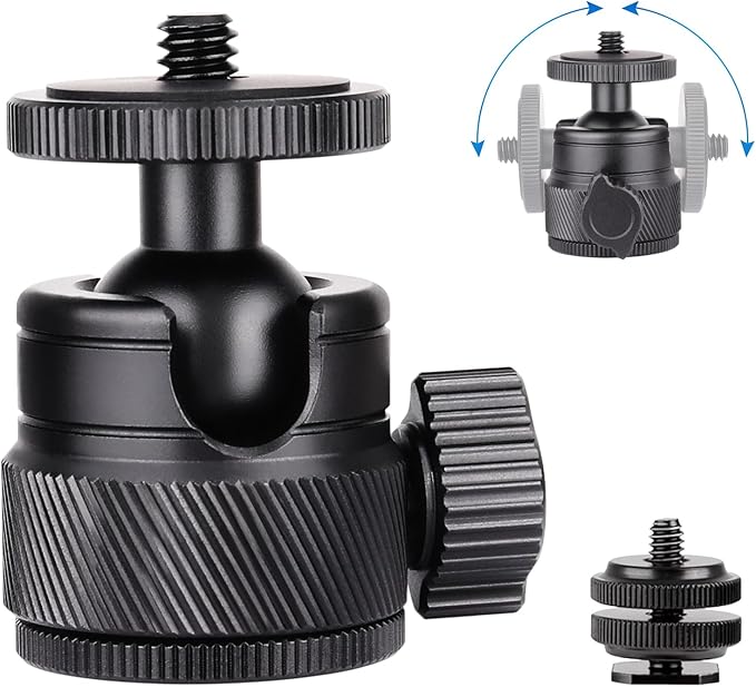 Mini Ball Head, CNC All Metal Aluminum Universal Panoramic Tripod Head Mount by VIELKNOV