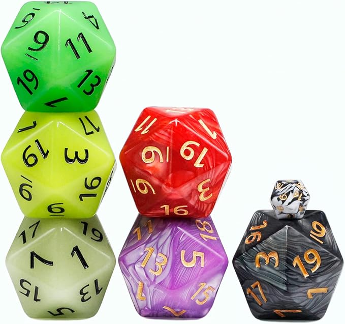 20 Sided DND Dice, D20 Giant Polyhedral Dice, 55mm Titan Large Pearl Color D20 - Image 7