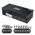 TESmart USB 3.0 HDMI KVM Switch 3 Monitors 4 Computers 4K@60Hz, Audio&Microphone by TESmart