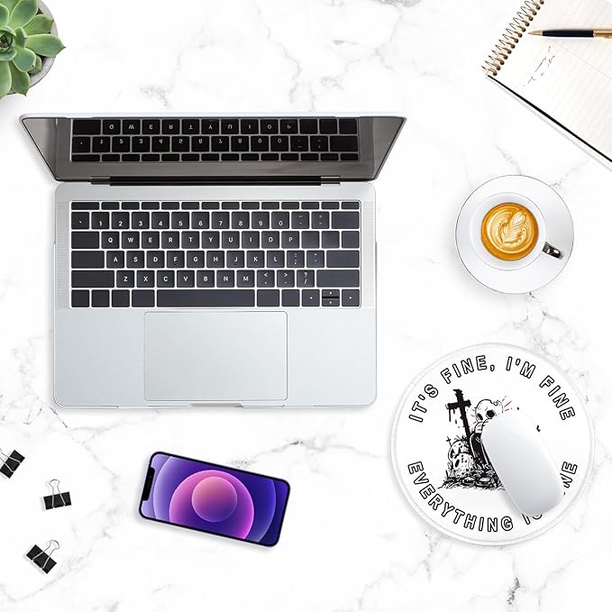 ITNRSIIET Round Mouse Pad with Stitched Edge Premium-Textured Waterproof - Image 7