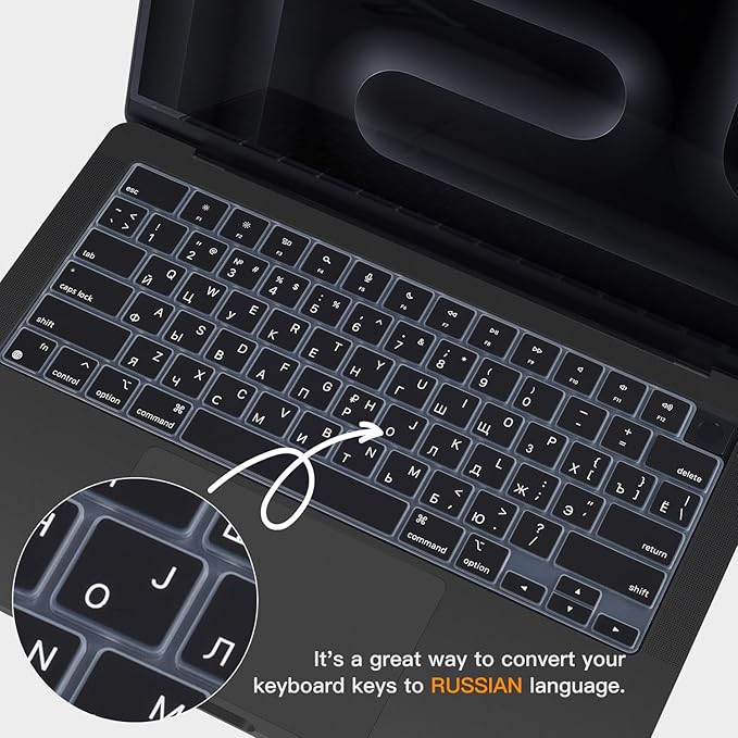 Russian Keyboard Cover Skin for 2024 2023 2022 2021 Apple MacBook Pro 14 A3112 - Image 2