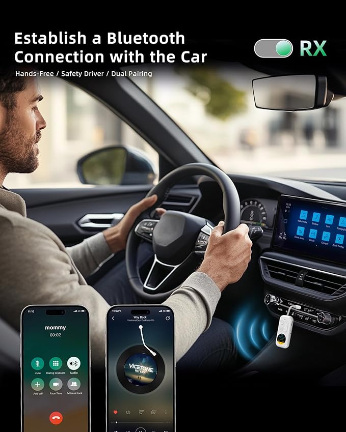 Bluetooth Wireless Audio Transmitter/Receiver, 20+ Hours Playtime, Supports 2 - Image 4