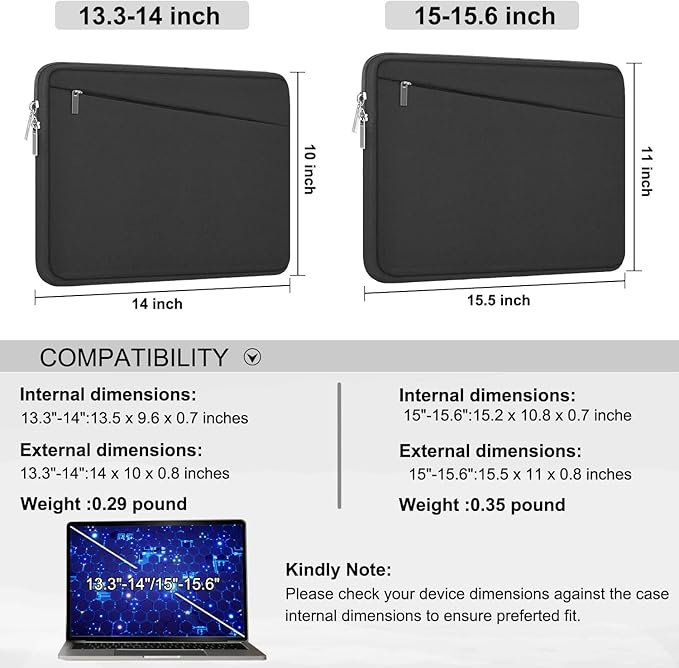 15.6 inch Laptop Case, Durable Computer Carrying Bag Protective Case Briefcase - Image 6