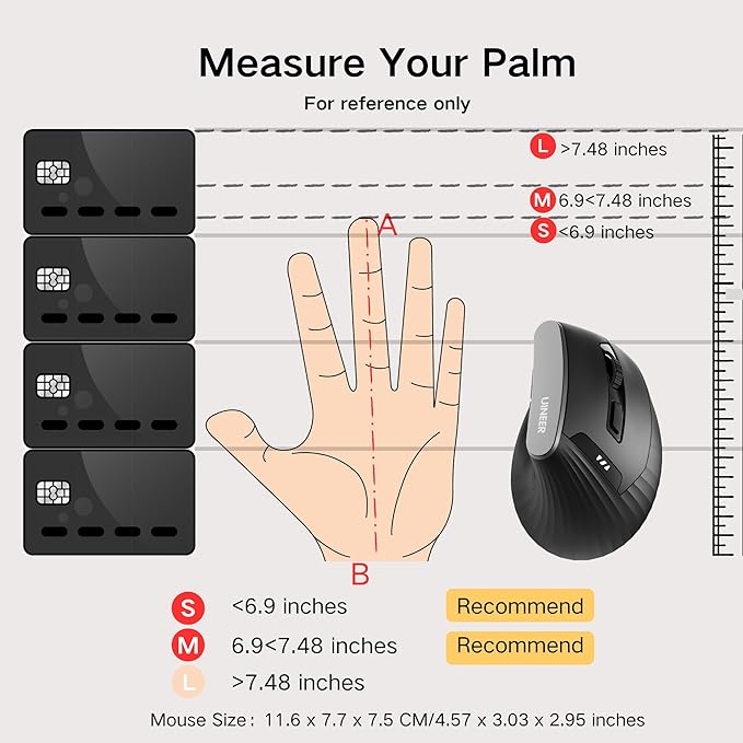 Vertical Mouse Wireless, 2.4G Rechargeable Mouse - Image 6