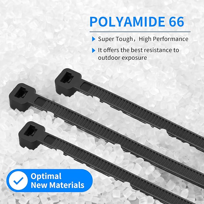 2000 PCS Zip Ties Assorted Sizes 4+6+8+10+12 Inch Self-locking Nylon Cable ties - Image 5