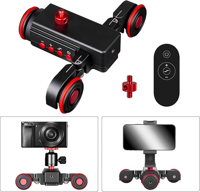 EACHSHOT Motorized Dolly Car, 3-Wheels Wireless Electric Track Rail Slider - Image 8