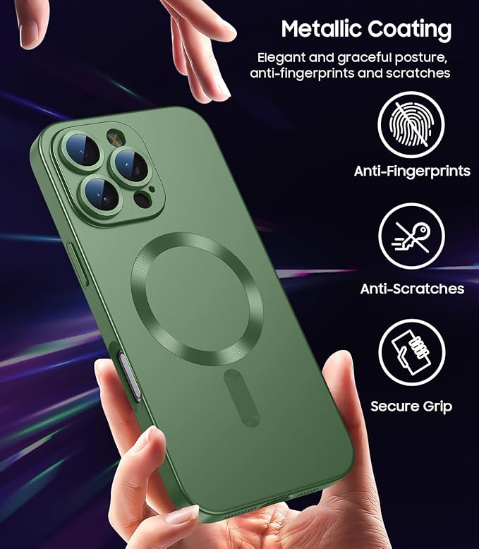 Magnetic for iPhone 16 Pro Case Slim Soft Silicone Bumper Shockproof Metallic - Image 6