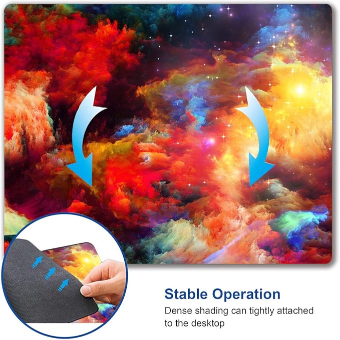 Colorful Galaxy Clouds Mouse Pad, Gaming Non-Slip Rubber Base Mouse Pads - Image 6