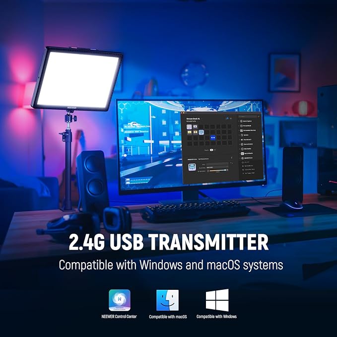 NEEWER 15.5" LED Streaming Key Light, Clamp on Desk Panel Video Lighting - Image 5