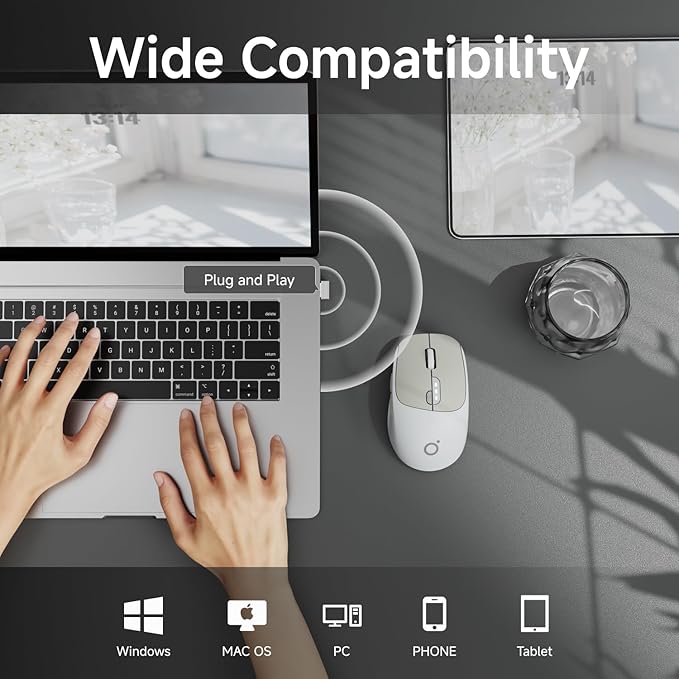 EWEADN Q5 Wireless Mouse, Battery Level Display, Ergonomic Office Mouse - Image 4