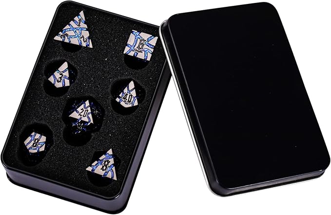 DND Crack Stripe Dice, Metallic Glitter Dice Set - Image 6