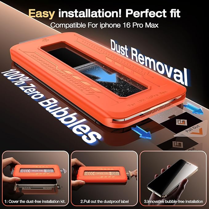 EGV Compatible for iPhone 16 Pro Max Privacy Screen Protector, Privacy Screen - Image 4