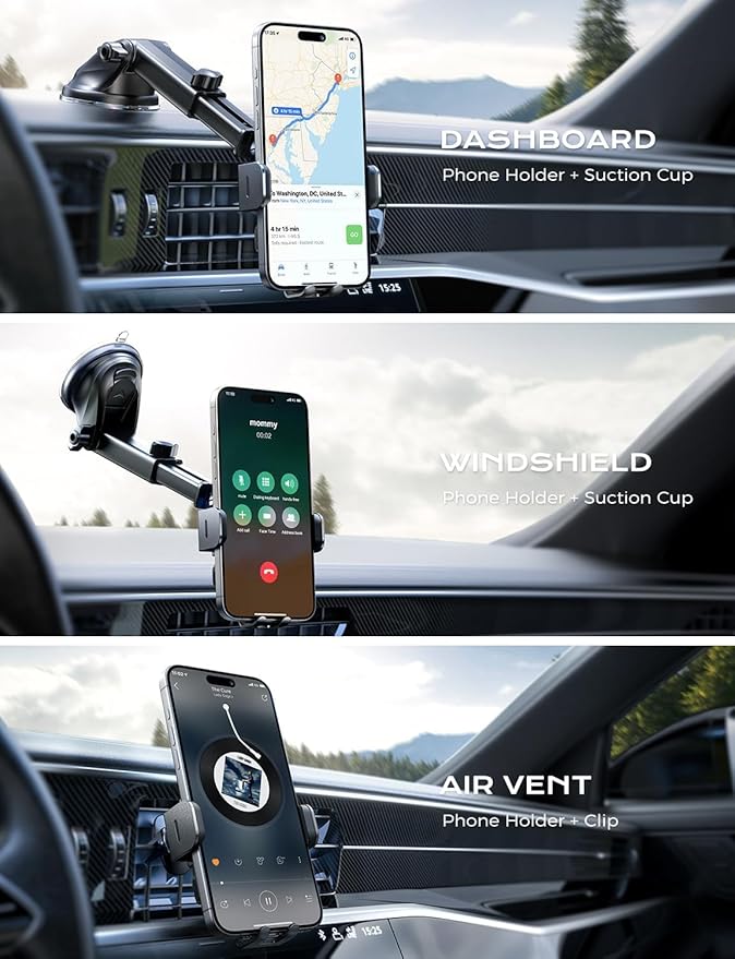 CHGeek 15W Fast Charging Auto Clamping Car Charger Phone Mount Phone Holder - Image 9