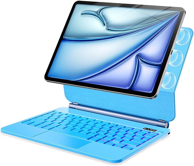 Keyboard Case for iPad Air 13 inch, iPad Pro 12.9 inch, Easy-Set Floating by LINHUANXILE