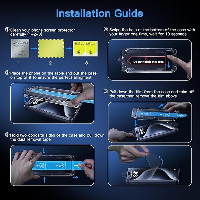 Uyiton Anti-Blue Light for iPhone 14 Pro Max Screen Protector - Image 4