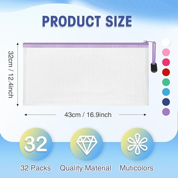 Jetec 32 Pcs Mesh Zipper Bags Toy Storage Bikini Organizer Bag Bolsas Para - Image 2