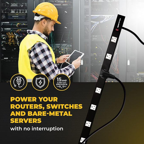 12 Outlets 4 Feet Body Heavy Duty Metal Surge Protector Power Strip - Image 2