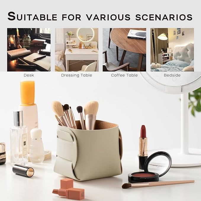 2-Pack Cork Leather Makeup Brush Holder Organizer - Image 5