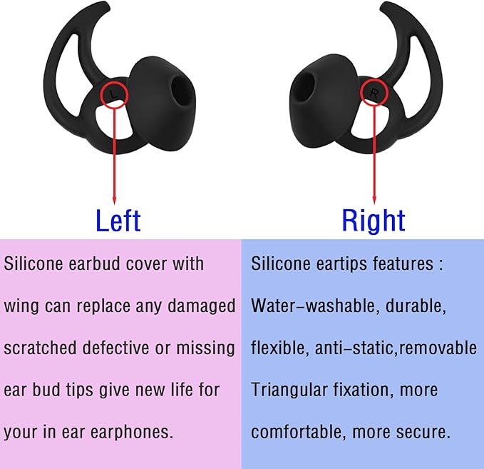 Earbud Replacement Tips Silicone Earbud Tips Ear Bud Covers Compatible - Image 6
