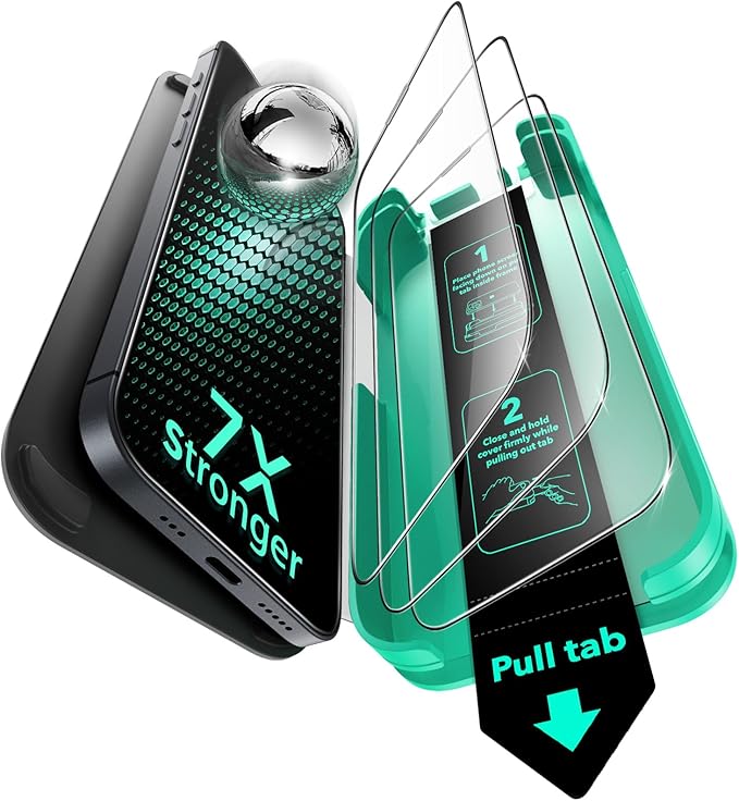ESR 3 Pack 9H+ Glass for iPhone 15 Pro Max Screen Protector, Armorite by ESR