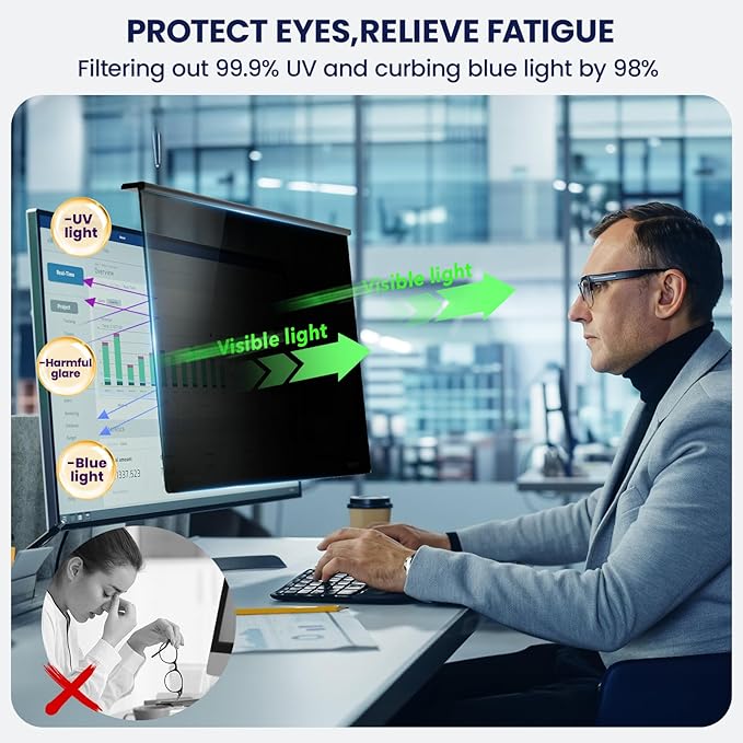 Magnetic Privacy Screen for Frameless Computer Monitor 23 Inch 16:9 Aspect Ratio - Image 2