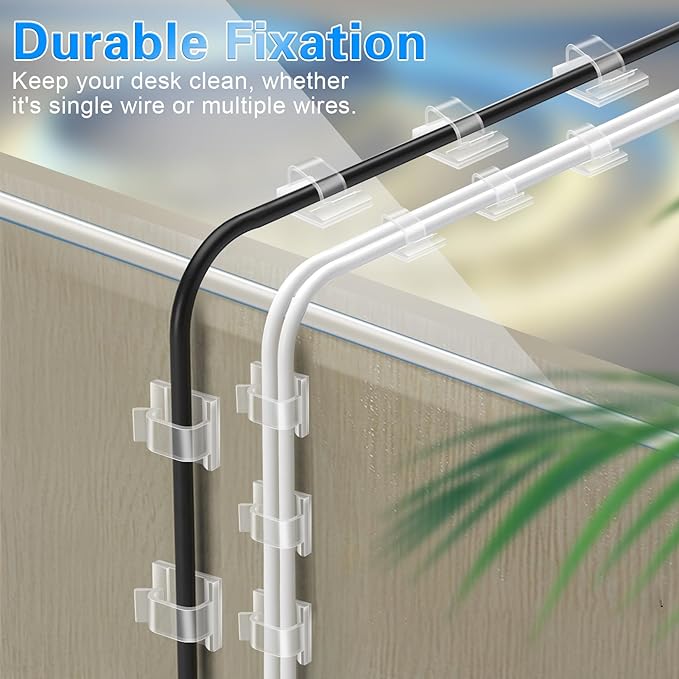 60 PCS XHF 3/4” Adhesive Cable Wire Clips Clear, Cable Staples Outdoor Cable - Image 7