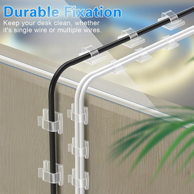 XHF 3/4” Adhesive Cable Wire Clips Clear 120pcs, Cable Staples Outdoor Cable - Image 7