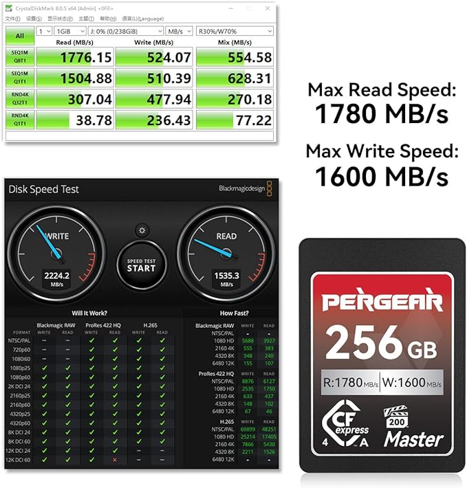 Pergear 256GB CFexpress 4.0 Type A Memory Card VPG200, 8K 30P Video Recording - Image 2