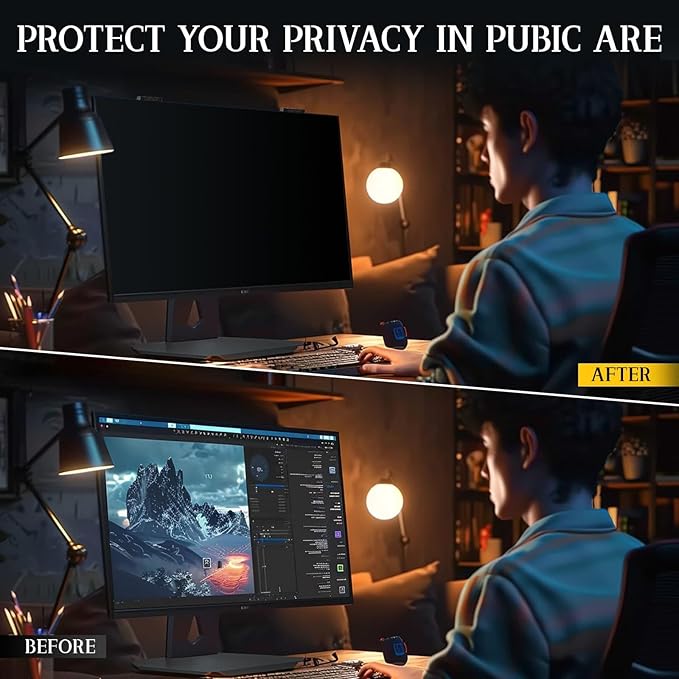 Magnetic Computer Privacy Screen 24 inch, Hanging Privacy Screen - Image 8