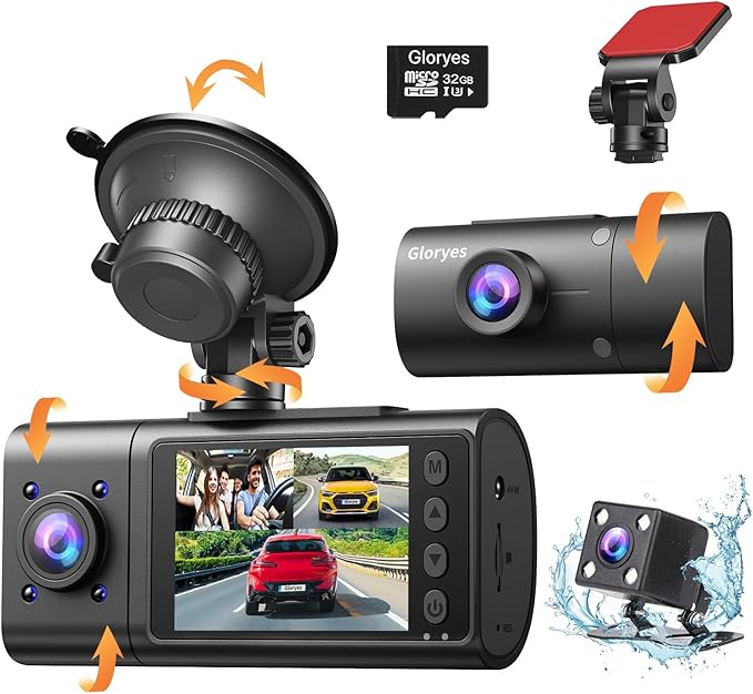 2025 Dash Cam, 3 Channel Dash Cam Front and Rear Inside, Interior Car Camera - Image 9