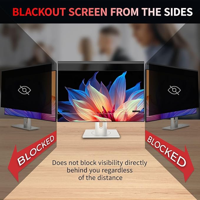 Magnetic 24 Inch Computer Privacy Screen Filter, Aluminum Alloy Hanging Privacy - Image 6
