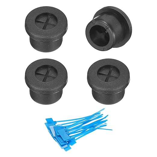 uxcell 4Pcs Cable Cord Grommet, 1/2" Rubber Desk Grommets Wire Pass Through by uxcell