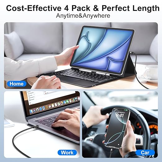 USB C to USB C Cable, 5A Fast Charging Nylon Braided USB-C to USB-C Phone - Image 6