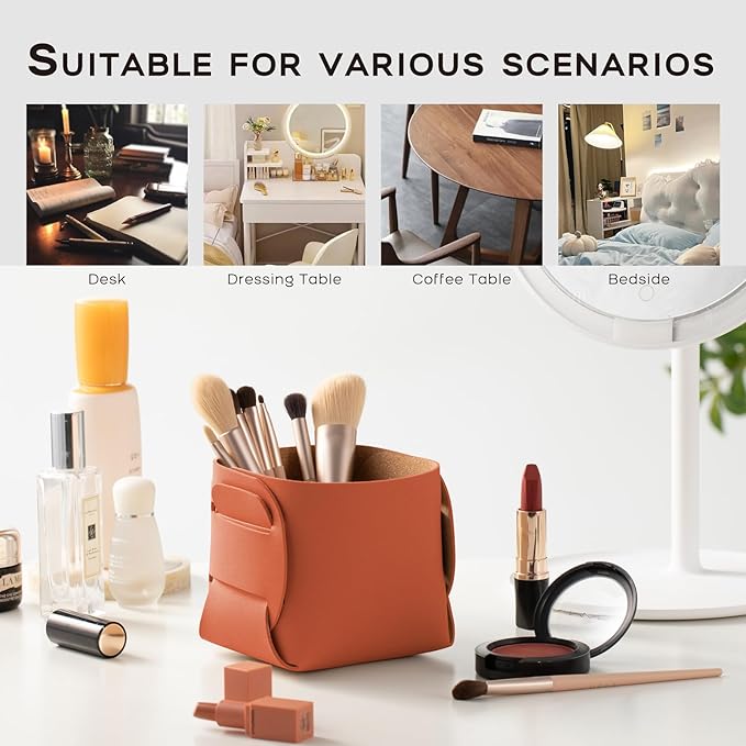 HOMIEAZICOZI 2-Pack Cork Leather Desk Accessories Storage - Image 5