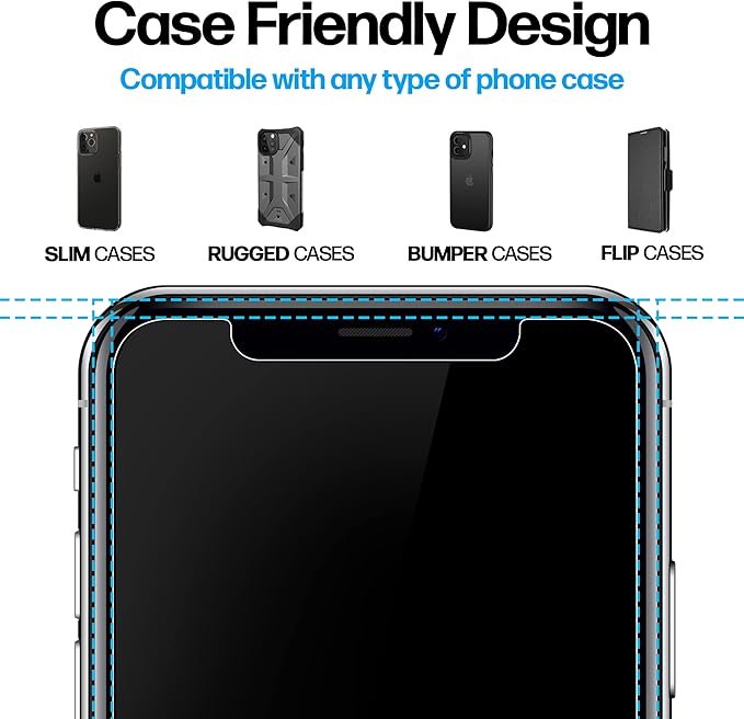 Power Theory Designed for iPhone X, iPhone Xs Screen Protector Tempered Glass - Image 4