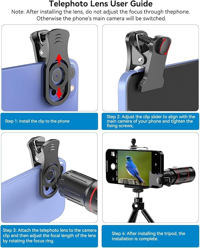 APEXEL 4 in 1 Phone Photography Kit, 18X Telephoto Lens, 198° Fisheye Lens - Image 5