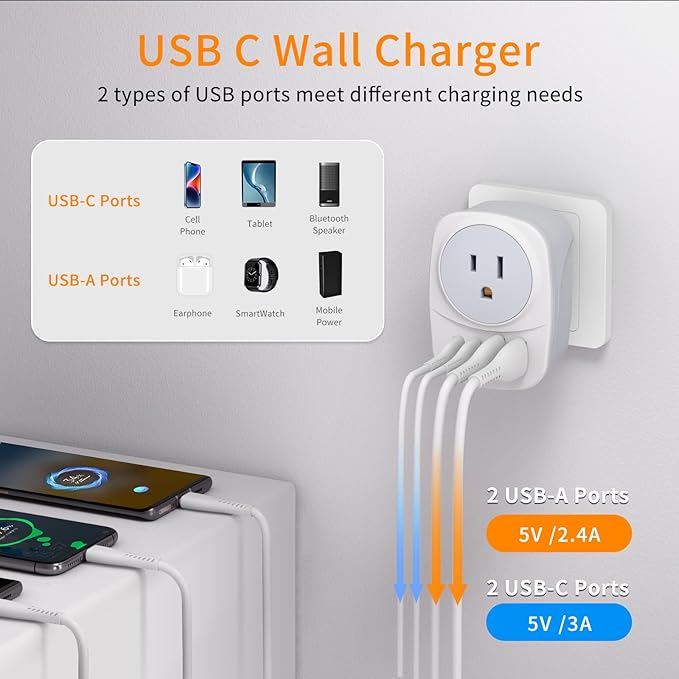 2 Pack Italy Travel Power Adapter, Italy Travel Plug Adapter - Image 6