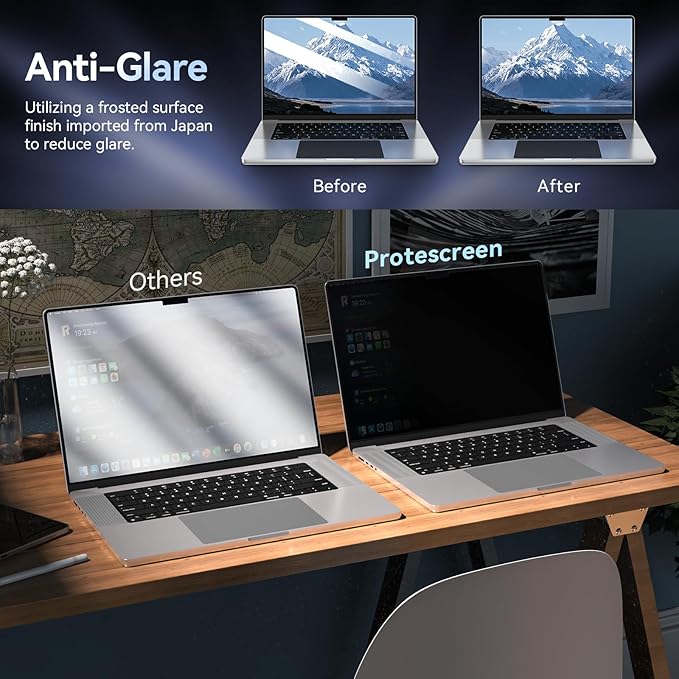 Privacy Screen Protector for MacBook Pro 14 Inch, Easy On/Off Removable Anti - Image 4