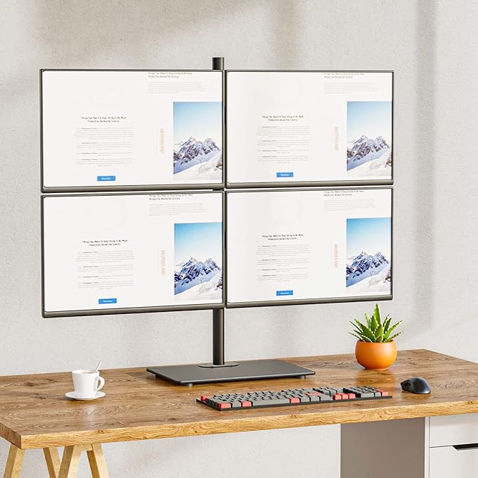 WALI Freestanding Quad Monitor Mount - Image 8