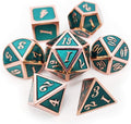 Haxtec DND Metal Dice Set Copper Teal Polyheral Dice Compatible by HaxtecDice
