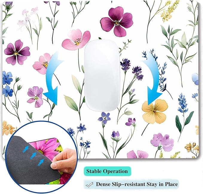 Watercolor Flower Wildflowers Floral Custom Mouse Pad - Image 5