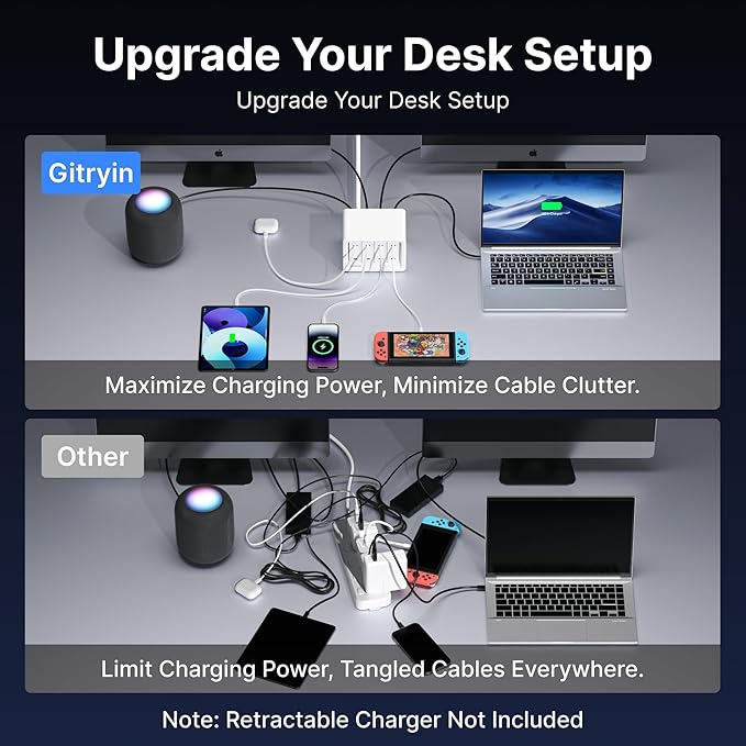 Gitryin 1 Micro USB Retractable Wall Charge and 11-in-1 Desktop Charging Station - Image 3