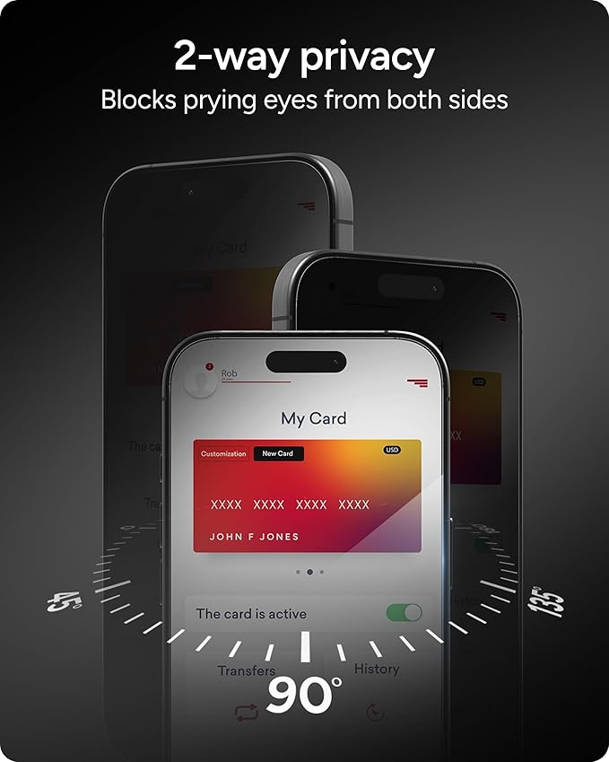 ZAGG InvisibleShield Glass Elite Privacy iPhone 15 Pro Screen Protector - Image 3