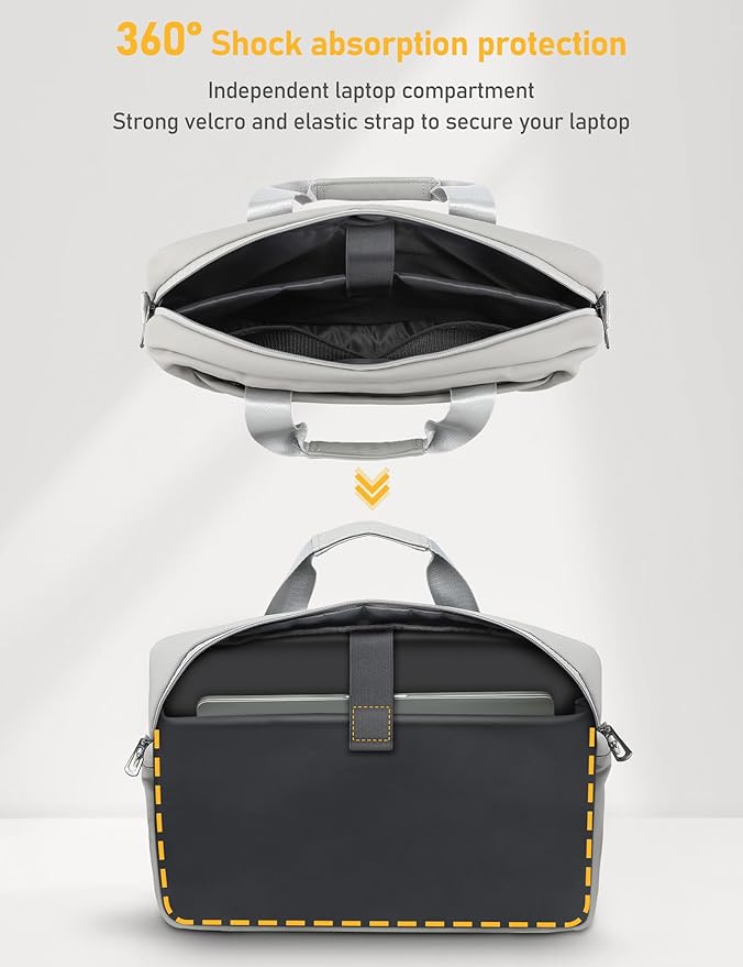 13-14 Inch Laptop Shoulder Bag Business Briefcase Water Resistant Computer - Image 4