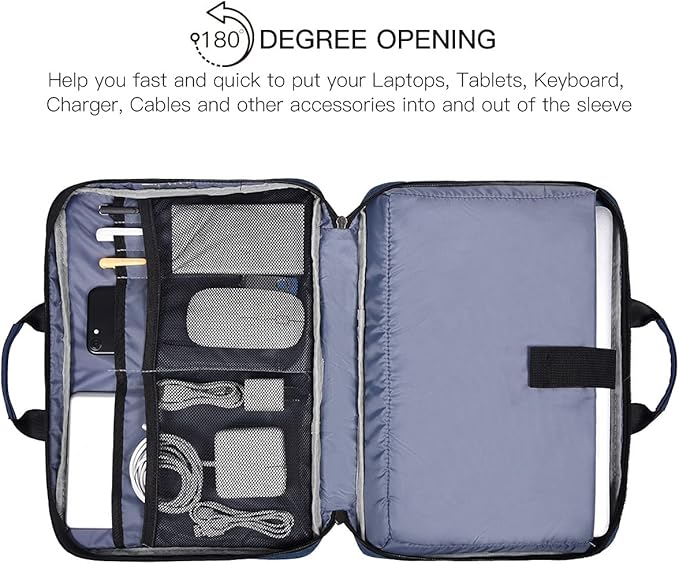 15.6 Inch Laptop Sleeve Bag, Waterproof Men Women TSA Case - Image 2