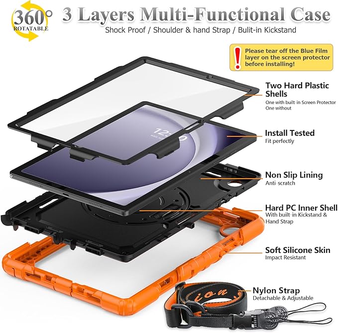 SEYMAC stock Case for Samsung Galaxy Tab A9+ Plus 11'', Full-Body Drop - Image 7